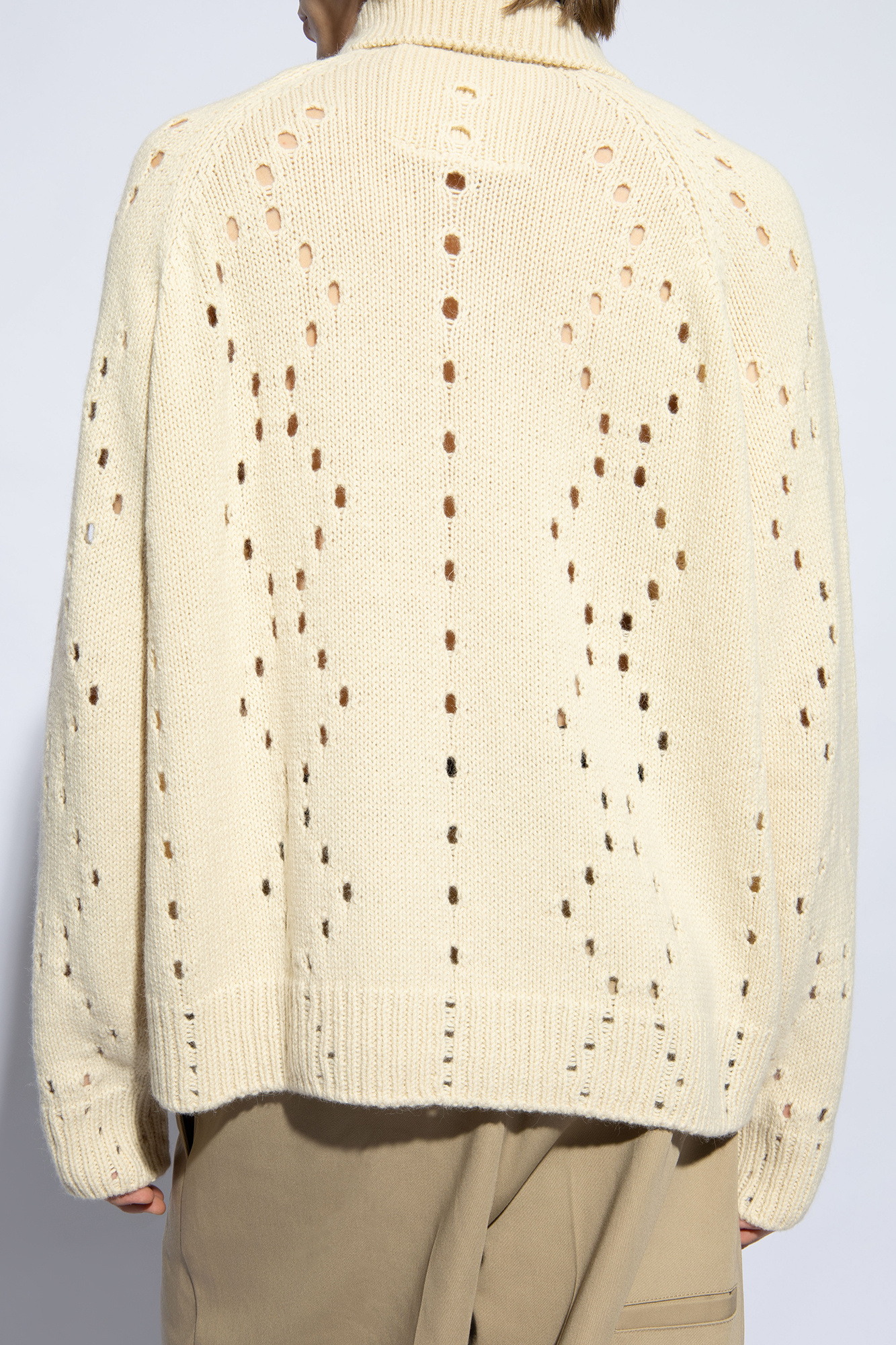 【送料&関税込】Givenchy Ivory Wool Sweater Givenchy - Logo-Intarsia Cotton Sweater - Men - Off-white